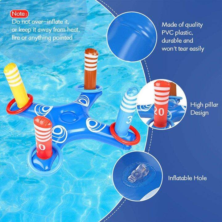 minis-children-summer-plaything-air-mattress-party-props-water-toy-4pcs-rings-ring-toss-game-swimming-pool-floating-ring-throw-pool-game-inflatable-ri