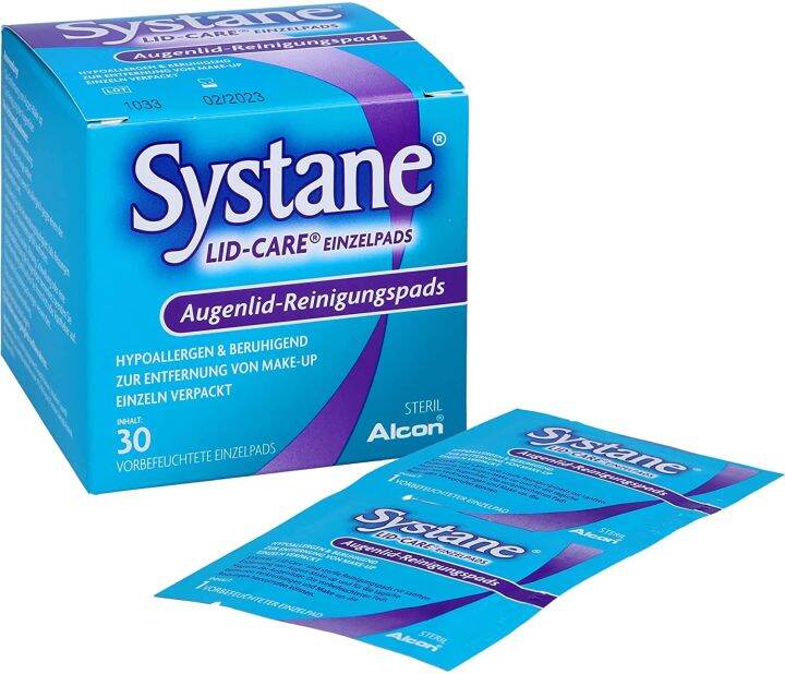 German Systane eyelid cleansing makeup remover wipes dry eye and MGD