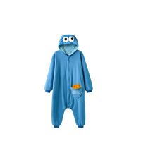 Kids Cute Blue Kigurumi Womens Onesie Cartoon Cookie Monster Loose Christmas Home Party Red One Piece Pajamas Pajamas