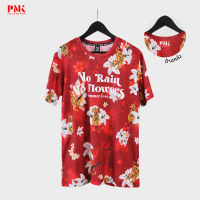 เสื้อยืดผ้าเรียบ นิ่ม ไม่ย้วย Summer Life   สีแดง 12TKJ03- PMK POLOMAKER