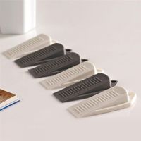 2pcs / 5pcs Door Wedge Shaped Rubber Door Stops Non-Slip Black Rubber Door Buffers for Office Home America Floor Door Stopper Decorative Door Stops