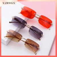 VJMHGS ผู้หญิงผู้ชาย UV400 ชัดเจน ตกแต่งเสือชีต้า แว่นกันแดด Ocean Lens เฉดสี แว่นกันแดดทรงสี่เหลี่ยมผืนผ้าไม่มีขอบ