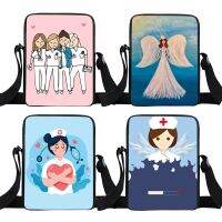 Black Nurse with Crown Messenger Bag Medical Stethoscope ECG Hospital Small Shoulder Bag American Africa Ladies Crossbody Bags