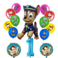 14Pcs Paw Patrol บอลลูนฟอยล์ Chase Rocky Skye Rubble Latex Ballon รูป Boy งานเลี้ยงวันเกิดของเด็กหญิง Deco ตุ๊กตาคริสต์มาสกวางเรนเดียร์สำหรับเด็ก