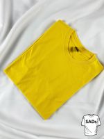 เสื้อยืด เสื้อยืดสีพื้น เสื้อยืดคอกลมแขนสั้น ผู้ชาย / ผู้หญิง (สีเหลือง)