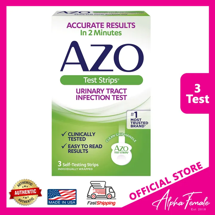 AZO Urinary Tract Infection UTI Test Strips, Accurate Results, Clinically Tested, 3 Test Strips