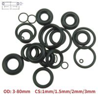 ☬☍ 10pcs O Ring Gasket CS 1/1.5/2/3mm OD3 80mm NBR Automobile Nitrile Rubber Round Corrosion Oil Resistant Sealing Washer Black