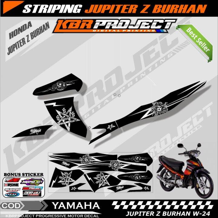 JUPITER Z BURHAN MEDUSA STIKER STRIPING PREMIUM MOTOR KEREN LIS VARIASI