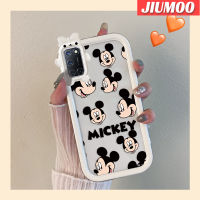 เคส JIUMOO สำหรับ OPPO A52 A92 A72 4G เคสลายการ์ตูนมิกกี้เฮดสีสันสดใสน่ารักกล้องมอนสเตอร์ตัวน้อยนิ่มสำหรับเลนส์กันกระแทกแบบใสเคสมือถือเรียบง่ายฝาครอบป้องกันซิลิโคนความคิดสร้างสรรค์โปร่งใส