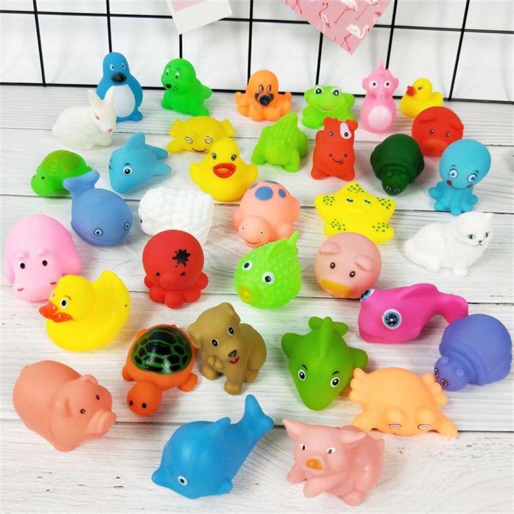 tanfu-10pcs-20pcs-for-child-kid-toddler-water-fun-float-rubber-animals-bathroom-swimming-fishing-net-floating-toys-animal-tub-toys-animals-bath-toy