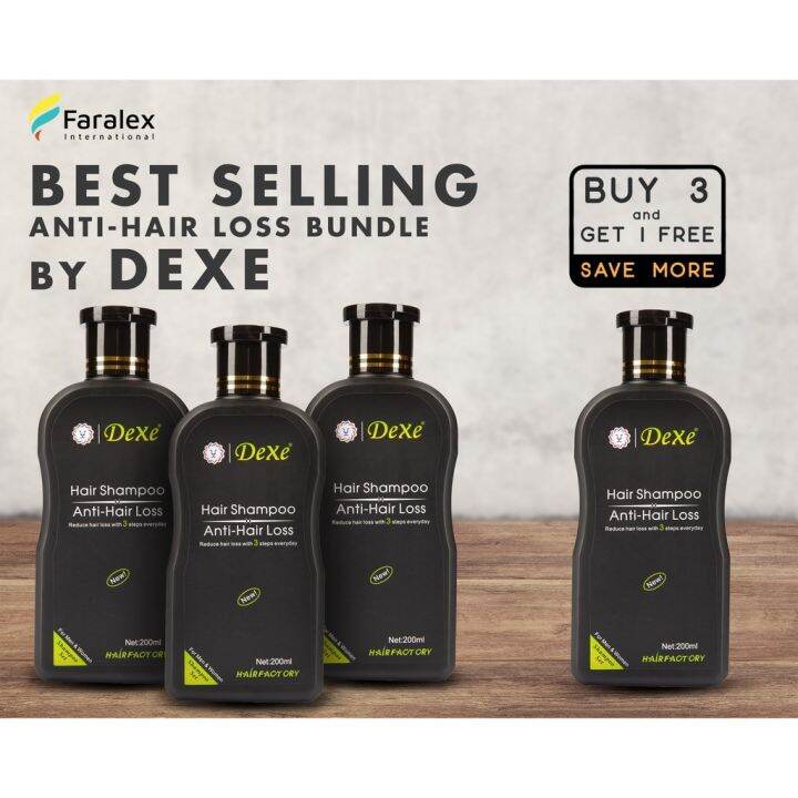 【cod】 Exclusive Set Dexe Anti Hair Loss Shampoo Get 3 Plus 1 Advance Formula Hair Growth 5255