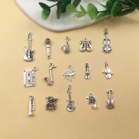 【CC】▬●○  15pcs Zinc Alloy Antique Color Musical Instrument Theme Pendants for Necklace Jewelry Making Finding