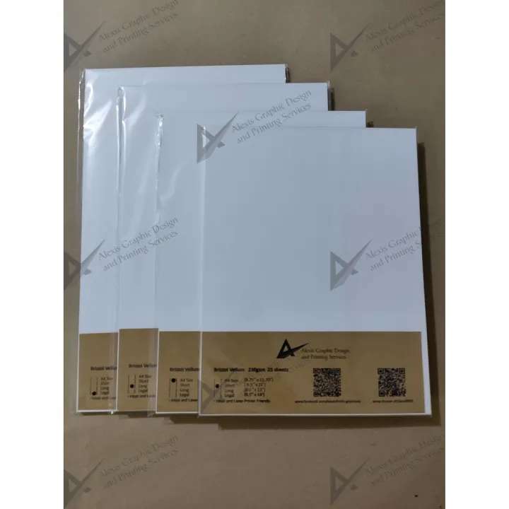 【COD】Bristol Vellum Board 230gsm/180gsm/120gsm 25 sheets/pack A4 size
