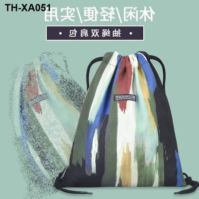New lightweight drawstring backpack female ins waterproof leisure sports pocket student tutoring bag male storage