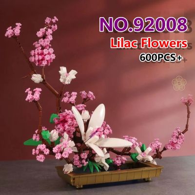 Eternal Lilac Flowers Building Blocks Toy With Fragrance Creative Immortality Bouquet Ornaments MOC Bricks Model Toys for Gifts