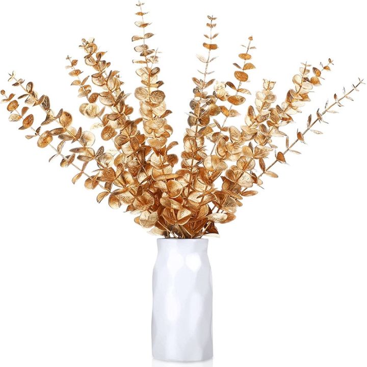 yf-10pc-artificial-flowers-bouquet-gold-eucalyptus-wedding-decoration-fake-new-year-ornamentsth