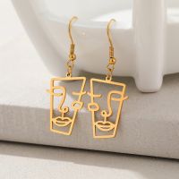 【hot】✟✴  Earrings Trend Abstract Irregular Face Statue Pendants Statement Fashion Dangle Jewelry