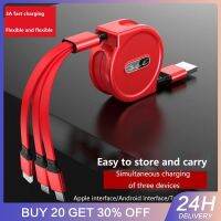 【jw】☃♀❀  3-in-1 Charging Cable Adjustable Length Fast Data Type-c USB Accessories