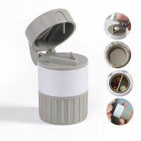 MINI Pill Spliter 4 In 1 Medicine Divider Tablet Grinder Portable Cutter Box Storage Crusher Medicine  First Aid Storage