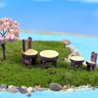 Miniature Round Table and Chair Micro landscape Garden Ornament DIY Home Decoration Dollhouse Decorations