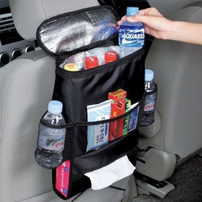 hot！【DT】☒  Car Back Insulation Storage Multi-Pocket Thermal Cooler Organizer Bottle Drink Holder