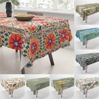 Morris8 Boho Texture Pattern Printed Tablecloth Home Decor Rectangular Party Smudge Resistant Dust Cloth