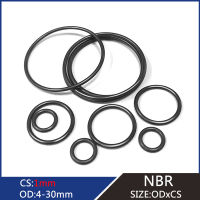 100pcs Outer Diameter 4-30mm Millimeter Thickness 1mm Black NBR Nitrile Rubber Round Sealing O-Ring Oring Gasket for Diverse Applications in Hardware Fasteners