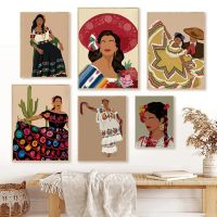 Mexican Woman Nordic Poster Dancing Girl Wall Art Canvas Painting Dancer Couple Prints Wall Pictures For Living Room Home Decor Wall Décor