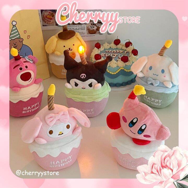 Gấu bông bánh kem hát mừng sinh nhật happy birthday có đèn dễ thương
