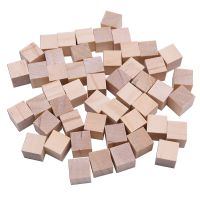 10/20/50PCS 1/1.5/2/2.5cm Wooden Cube Solid DIY Unfinished Wood Square Blocks Crafts for Puzzle Making Building Model DIY Crafts Traps  Drains