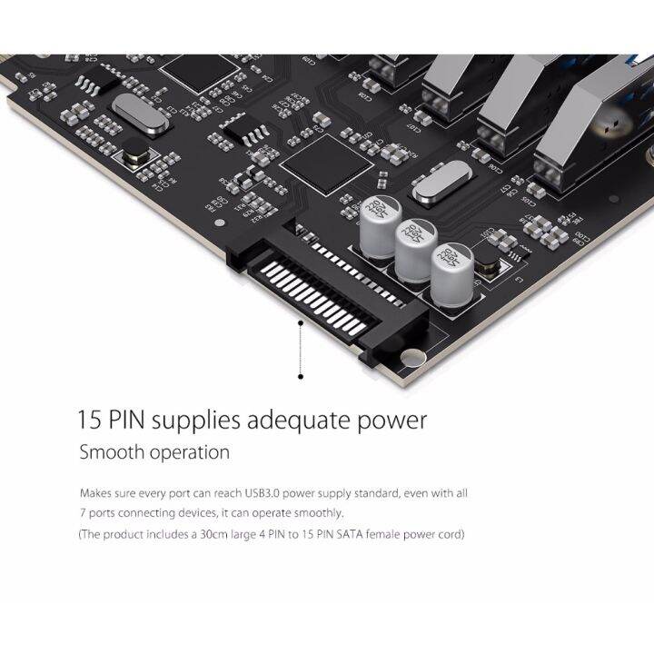 orico-7-พอร์ตใส่การ์ดเสริม-usb3-0-pci-e-พร้อมชิปคู่-pvu3-7u