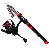 Spinning Fishing Rod Travel Sea Pole 1.8m 2.1m 2.4m 2.7m 3.0m 3.6m Carbon escopic Fishing Rod and reel combo set LA