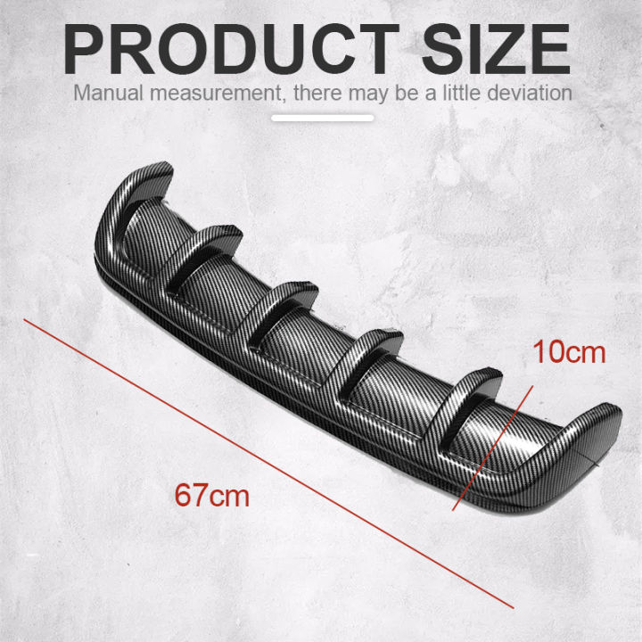 กันชนหลังสปอยเลอร์ตัวเบนฉลาม-ตัวกระจายแสง6ครีบฉลามสปอยเลอร์ลิปสีดำ-คาร์บอนไฟเบอร์สำหรับ-toyota-mazda-อีซูซุมิตซูบิชิ