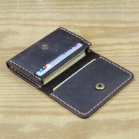 Handmade Leather Card Wallet Leather Card Holder Men small Purse Credit ID card Holder Women Business Card case MC-412