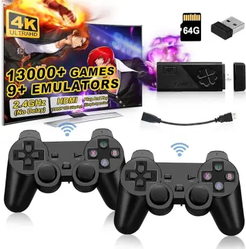 2Pcs video game console 2.4g double wireless controller game stick 4k 10000  games 64gb retro games for ps1/gba boy christmas