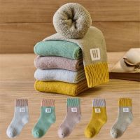 Childrens Socks 5 Pairs Winter Thick Terry Keep Warm New Year Kids Socks For Boys Girls