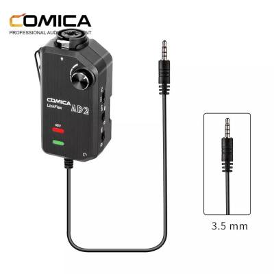 COMICA LinkFlex AD2 XLR Microphone & 6.35mm Guitar Interface Preamp Audio Adapter with Phantom Power Preamp Amplifier for phone