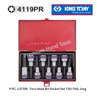 ( Pro+++ ) คุ้มค่า KING TONY ชุดลูกบ๊อก 1/2" เดือยโผล่ Torx (ดาว) ยาว KINGTONY 4119PR (9 ตัวชุด) ราคาดี ประแจ เลื่อน ประแจ ปอนด์ ประแจ คอม้า ประแจ บล็อก