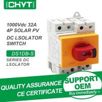 Gratis Ongkir CHYT DS1DB-S TUV 4P PV DC 1000V ราง Din 32A ระบบพลังงานแสงอาทิตย์ด้ามจับหมุนได้สวิตช์ปลดแบบหมุนสำหรับพลังงานแสงอาทิตย์