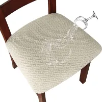 6 Waterproof Dining Chair Seat Cover Jacquard Removable Chair Seat Cushion Slipcover for Dining Room Chair