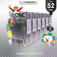 ถุงยางอนามัย 52 มายวัน อัลติมา ไลท์ ถุงยาง myONE ULTIMA LITE ผิวเรียบ หนา 0.03 มม. ใส่ก็เหมือนไม่ได้ใส่ (6 กล่อง)