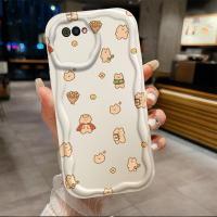 เคสสำหรับ C2 REALME A1K ลายคลื่นหมีและไอศครีมเคสเคสโทรศัพท์นิ่มสาวน่ารัก