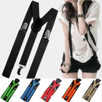 【CW】 Hot Sale Mens Womens Clip-ons Suspenders Elastic Y-Shape Adjustable Braces Colorful Female Male Fashion Accessory Apparel