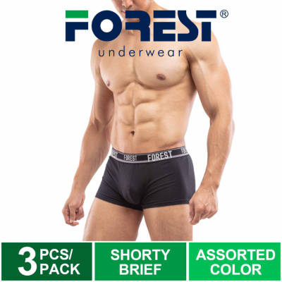 Forest Men Underwear Men Shorty Brief (3 Pieces) Assorted Colour - FUD0070S