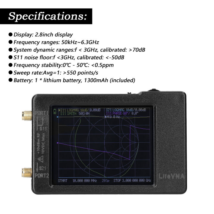 keykits-50khz-6-3ghz-litevna62-vector-network-analyzer-hf-vhf-uhf-antenna-with-2-8-inch-display-screen