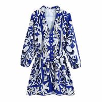 European and American style 7964026 summer new fashion printed shirt dress 07964026044