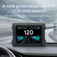 Dual ระบบ Hud Obd2 Gps Head-Up จอแสดงผล Hd Obd Lcd เครื่องมือ Speedometer Slope Meter รถ Fault Code Clearing Detector【fast】