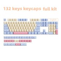 132 Keycs น่ารักมาร์ชเมลโล่เกาหลี Keycaps Ptile ระเหิด XDA โปรไฟล์สำหรับสวิตช์ MX พอดี61/64/68/87/96/104/108อุปกรณ์เสริมแป้นพิมพ์แป้นพิมพ์ปุ่มกด