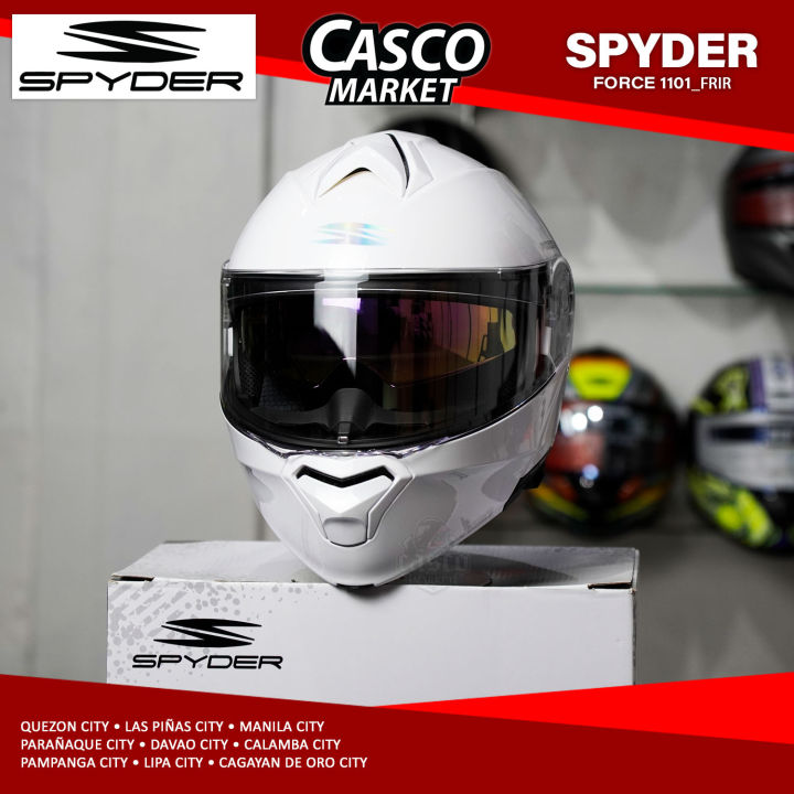 SPYDER FORCE PD PLAIN MODULAR DUAL VISOR MOTORCYCLE HELMET | Lazada PH