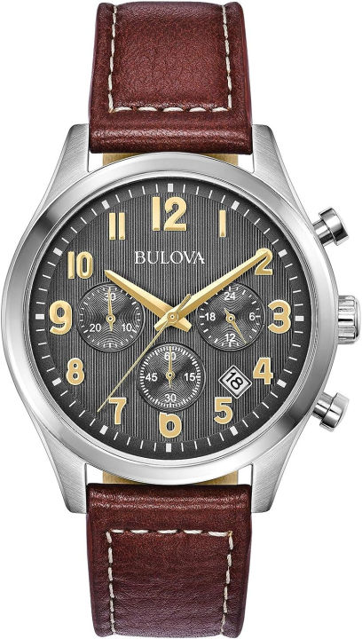 bulova-mens-watch-silver-tone-brown